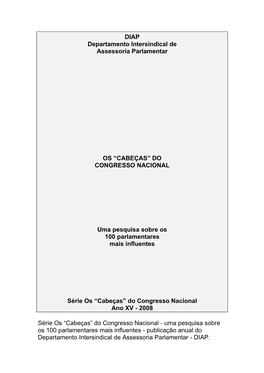 DIAP Departamento Intersindical De Assessoria Parlamentar OS