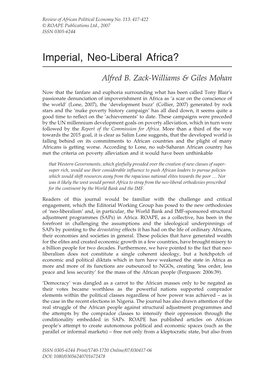 Imperial, Neo-Liberal Africa?