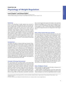 Physiology of Weight Regulation