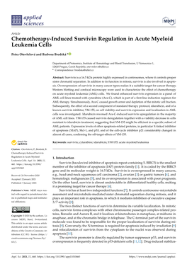 Chemotherapy-Induced Survivin Regulation in Acute Myeloid Leukemia Cells