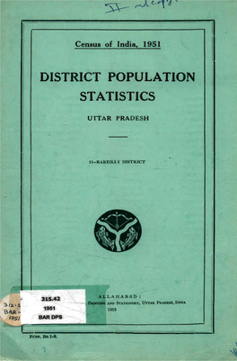 District Population Statistics, 11-Bareiliy, Uttar Pradesh