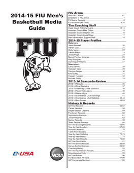 2014-15 FIU Men's Basketball Media Guide