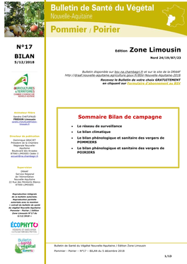 BSV Pommier Poirier Zone Limousin N°17