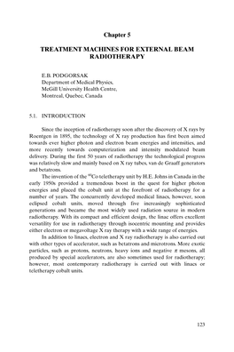 Chapter 5 TREATMENT MACHINES for EXTERNAL BEAM
