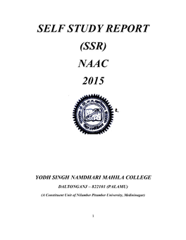 Self Study Report (Ssr) Naac 2015