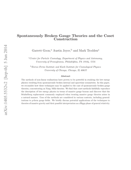 Spontaneously Broken Gauge Theories and the Coset Construction