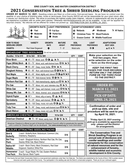 2021 Conservation Tree & Shrub Seedling Program