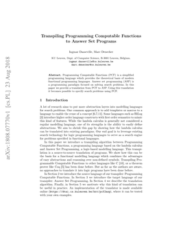 Transpiling Programming Computable Functions to Answer Set