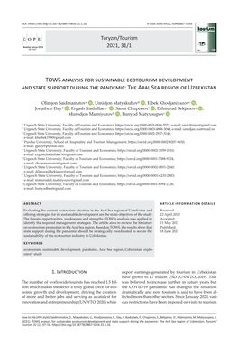 TOWS Analysis for Sustainable Ecotourism Development and State Support During the Pandemic: the Aral Sea Region of Uzbekistan