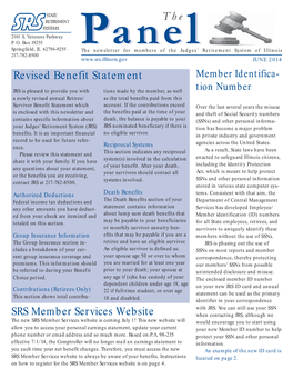 The Revised Benefit Statement SRS Member Services Website