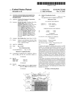 (12) United States Patent (10) Patent No.: US 9,191,722 B2 Alexander Et Al