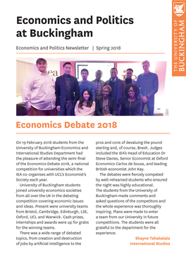 Economics and Politics at Buckingham