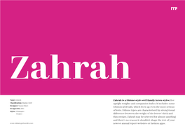 Zahrah Is a Didone-Style Serif Family in Ten Styles: Five Classification: Display Serif Upright Weights and Companion Italics