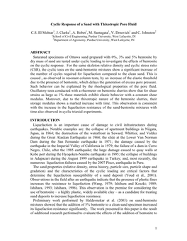 Cyclic Response of a Sand with Thixotropic Pore Fluid