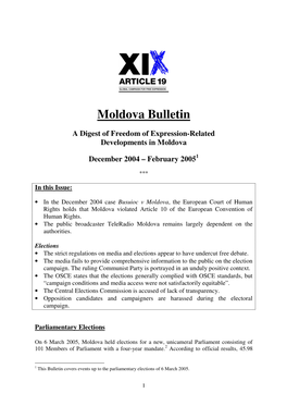 Moldova Bulletin