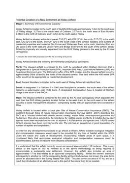 Potential Creation of a New Settlement at Wisley Airfield Stage 1: Summary of Environmental Capacity