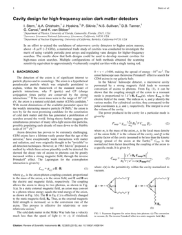 Cavity Design for High-Frequency Axion Dark Matter Detectors