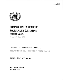 Commission Economique Pour L'amerique Latine Rapport Annuel