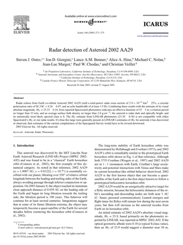 Radar Detection of Asteroid 2002 AA29