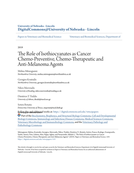 The Role of Isothiocyanates As Cancer Chemo‐Preventive, Chemo