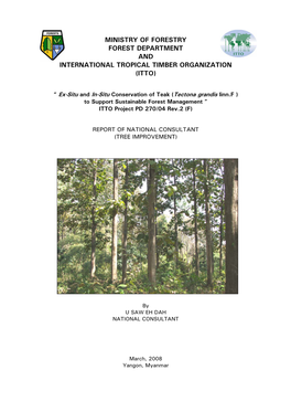 Ministry of Forestry Forest Department and International Tropical Timber Organization (Itto)