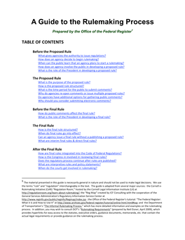 A Guide to the Rulemaking Process