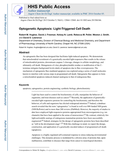 Optogenetic Apoptosis: Light-Triggered Cell Death