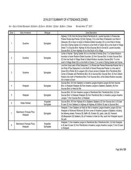 2016-2017 Summary of Attendance Zones