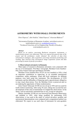 Astrometry with Small Instruments