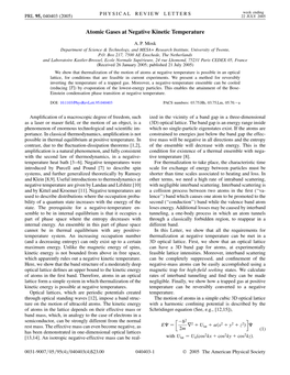 Atomic Gases at Negative Kinetic Temperature