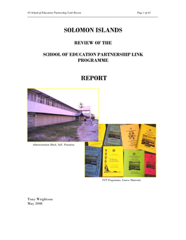 Solomon Islands Review of the School Education Partnership Link