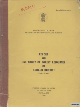 Inventory of Forest Resources Kodagu District