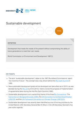 Sustainable Development