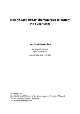 Making Cake Daddy: Dramaturgies to 'Fatten' the Queer Stage