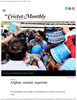 Afghan, Nomad, Superstar | the Cricket Monthly | ESPN Cricinfo