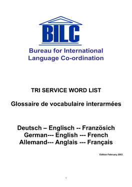 Glossaire De Vocabulaire Interarmées Deutsch – Englisch