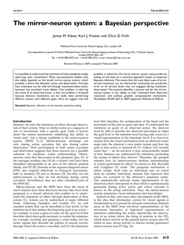 The Mirror-Neuron System: a Bayesian Perspective