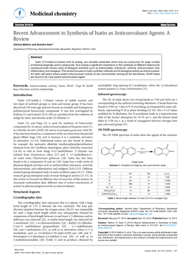 Recent Advancement in Synthesis of Isatin As