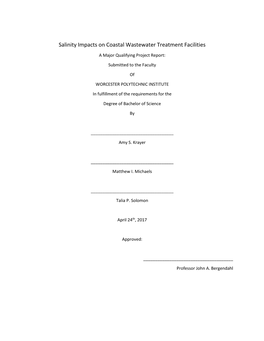 Salinity Impacts on Coastal Wastewater Treatment Facilities