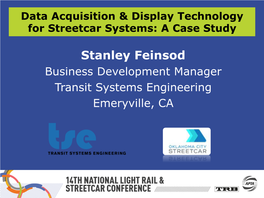 Data Acquisition & Display Technology for Streetcar Systems