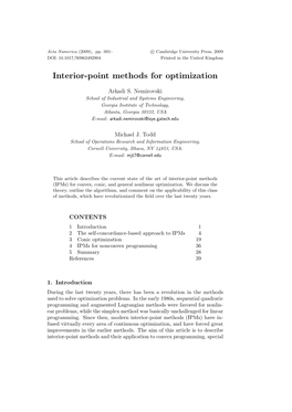 Interior-Point Methods for Optimization