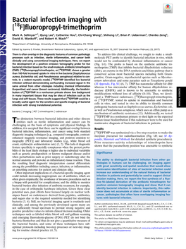 Bacterial Infection Imaging with [18F]Fluoropropyl-Trimethoprim