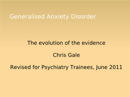 Generalised Anxiety Disorder