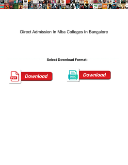 Direct Admission in Mba Colleges in Bangalore