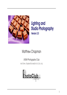 Lighting and Studio Photography Version 2.0