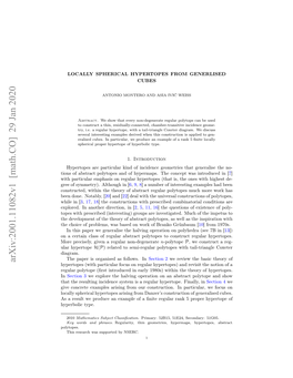 Locally Spherical Hypertopes from Generalized Cubes