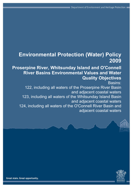 (Water) Policy 2009 Proserpine River, Whitsunday Island and O'connell River Basins