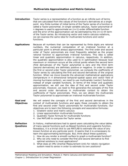 Multivariate Approximation and Matrix Calculus