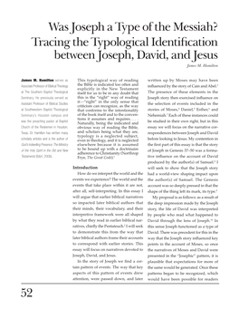 52 Was Joseph a Type of the Messiah? Tracing the Typological Identification Between Joseph, David, and Jesus