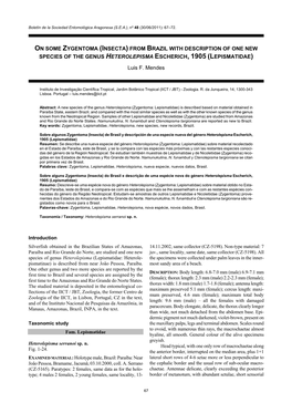 On Some Zygentoma (Insecta) from Brazil with Description of One New Species of the Genus Heterolepisma Escherich, 1905 (L Episma